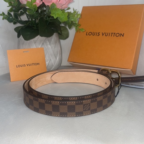 ❌SOLD❌ New Louis Vuitton Women’s Mini Damier Ebene 25MM Belt Size 90❣️ - Picture 12 of 15